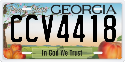 GA license plate CCV4418