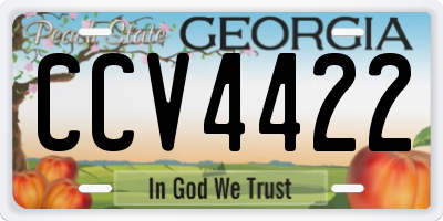 GA license plate CCV4422
