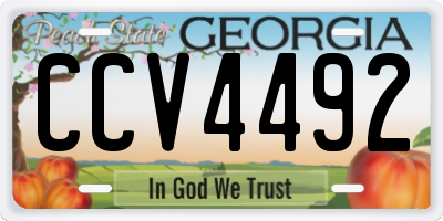 GA license plate CCV4492