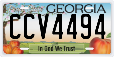 GA license plate CCV4494