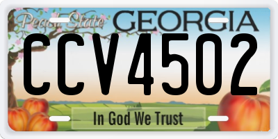 GA license plate CCV4502