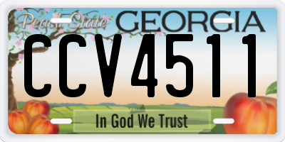 GA license plate CCV4511