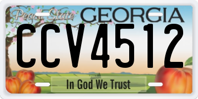 GA license plate CCV4512