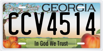 GA license plate CCV4514