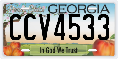 GA license plate CCV4533