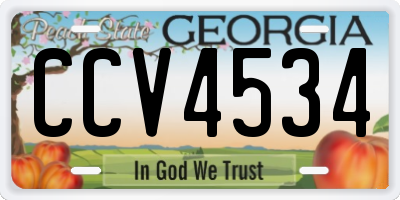 GA license plate CCV4534