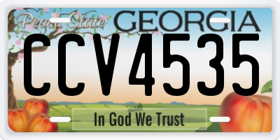 GA license plate CCV4535