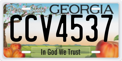 GA license plate CCV4537