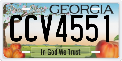 GA license plate CCV4551