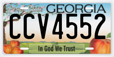 GA license plate CCV4552