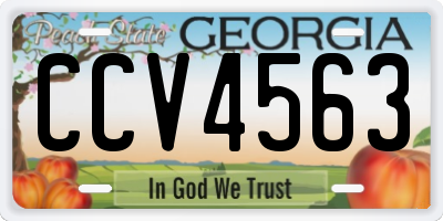 GA license plate CCV4563
