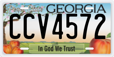 GA license plate CCV4572