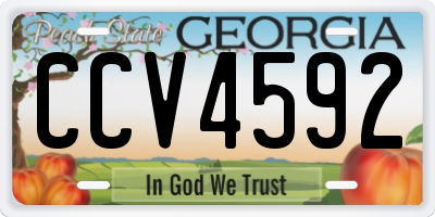 GA license plate CCV4592