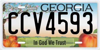 GA license plate CCV4593
