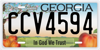 GA license plate CCV4594