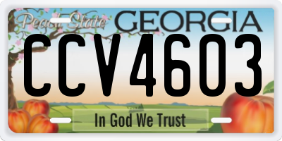 GA license plate CCV4603