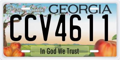 GA license plate CCV4611