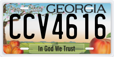 GA license plate CCV4616