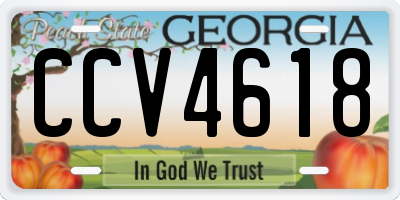 GA license plate CCV4618