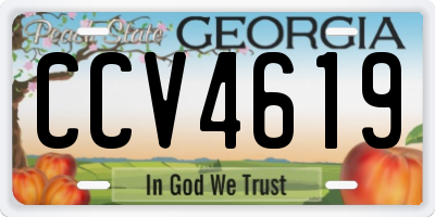 GA license plate CCV4619