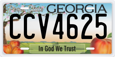 GA license plate CCV4625
