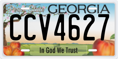GA license plate CCV4627
