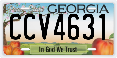 GA license plate CCV4631