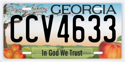 GA license plate CCV4633