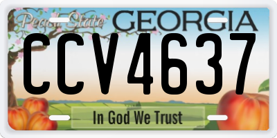 GA license plate CCV4637