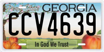 GA license plate CCV4639
