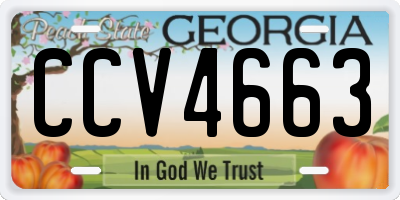 GA license plate CCV4663