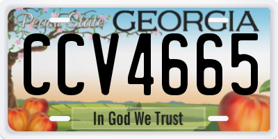 GA license plate CCV4665
