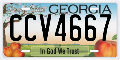 GA license plate CCV4667