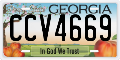 GA license plate CCV4669