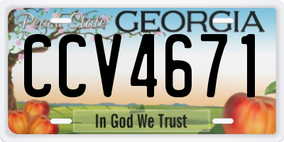 GA license plate CCV4671