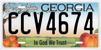 GA license plate CCV4674
