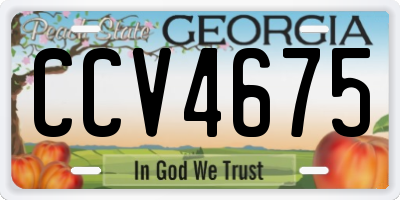 GA license plate CCV4675