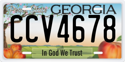 GA license plate CCV4678
