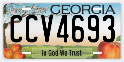 GA license plate CCV4693