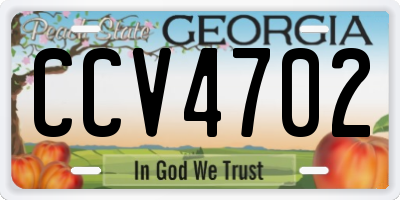 GA license plate CCV4702