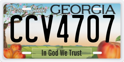 GA license plate CCV4707
