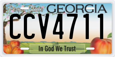 GA license plate CCV4711