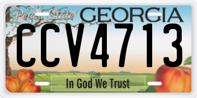 GA license plate CCV4713
