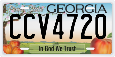 GA license plate CCV4720