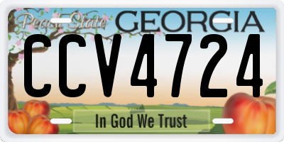 GA license plate CCV4724