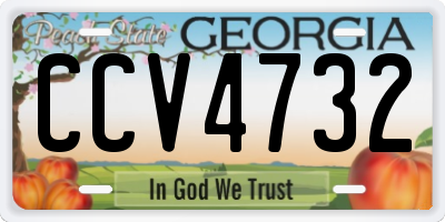 GA license plate CCV4732