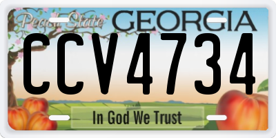 GA license plate CCV4734