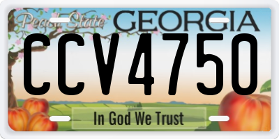 GA license plate CCV4750