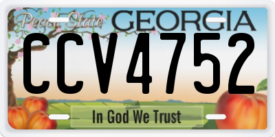 GA license plate CCV4752