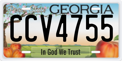GA license plate CCV4755